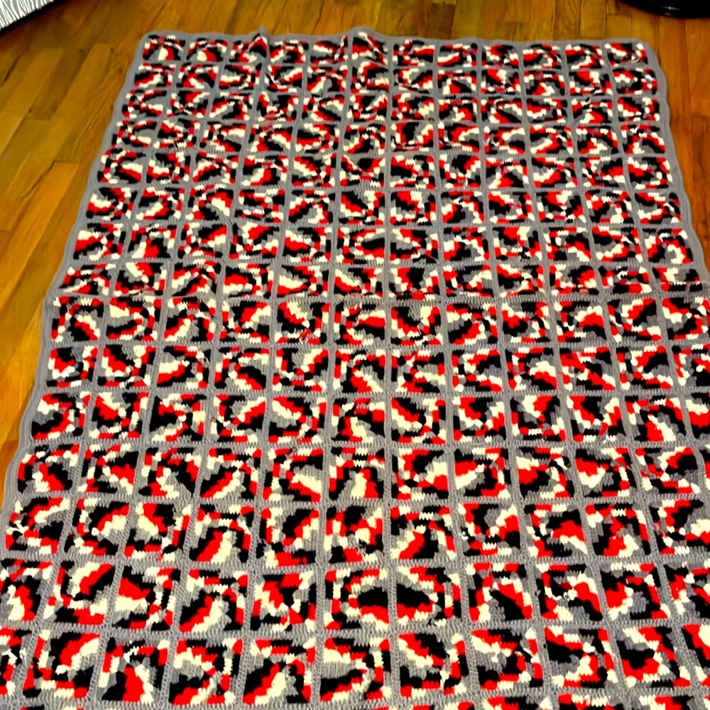 Vintage hand knit blanket
